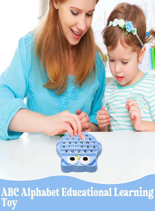 DEARIDAP Fidget Toys for Kids, Owl Shaped Silicone Squeeze Sensory Toys, Alphabet Bubble Stress Anxiety Relief Relax Tools for Kids Adults School Classroom Gift Party Favors (Blue) - Image 3